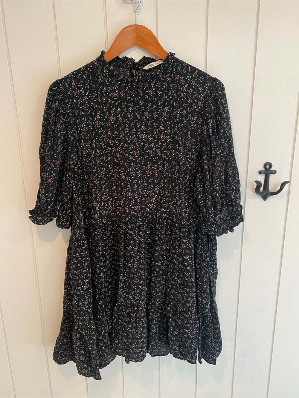 Black Floral Babydoll dress